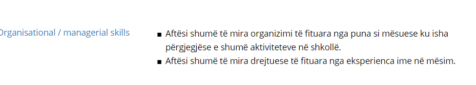 Aftësitë organizative